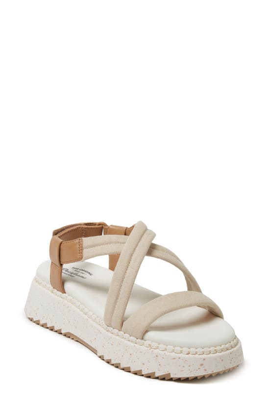 Shop Dearfoams Daylen Slingback Platform Sandal In Beige