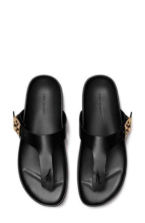 Tory Burch Leather Thong Sandals In Black