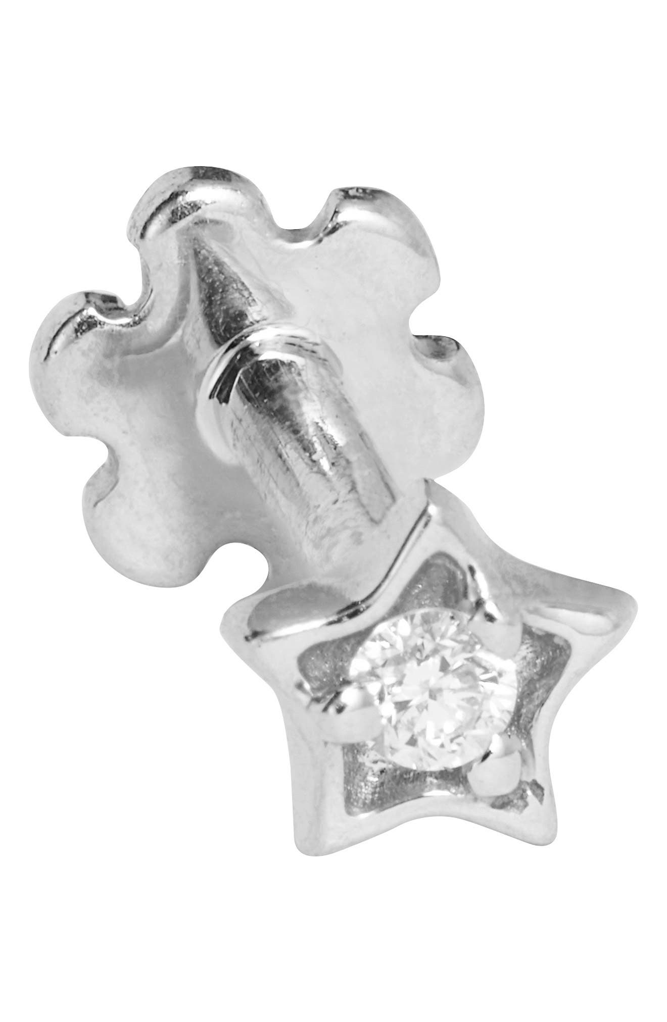 maria tash diamond solitaire star stud