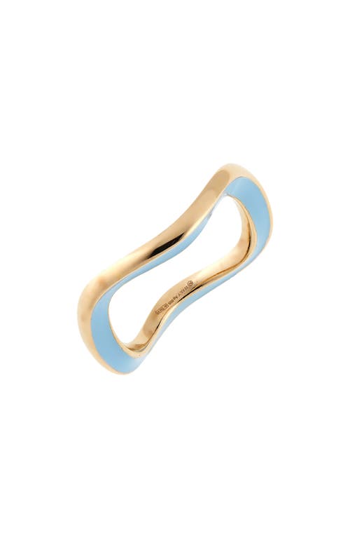Men's Enamel Curved Ring in 8991 Teal-Parakeet