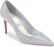 Christian Louboutin Crystal So Kate Pointed Toe Pumps White Arora Size 37.5