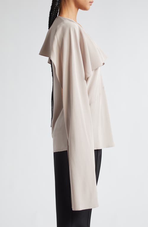 Shop Helmut Lang Silk Scarf Top In Cashmere Grey