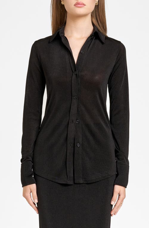 Shop Wayf Knit Button-up Shirt In Black