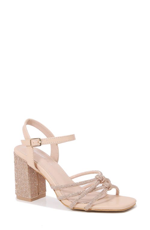 Shop Berness Lshika Rhinestone Sandal In Beige