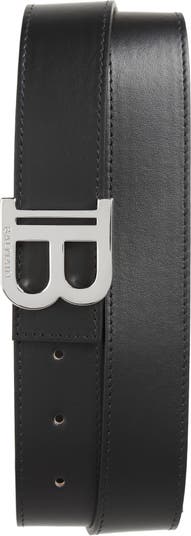 Balmain B-Monogram Reversible Leather Skinny Belt