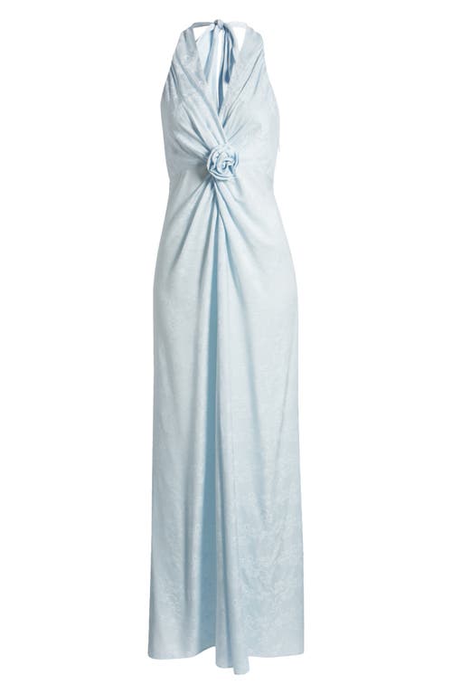 Shop Loveshackfancy Lowry Twist Front Maxi Dress In Ice Blue