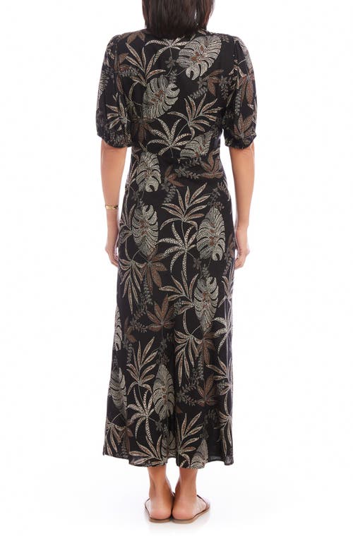 Shop Karen Kane Palm Print Puff Sleeve Maxi Dress