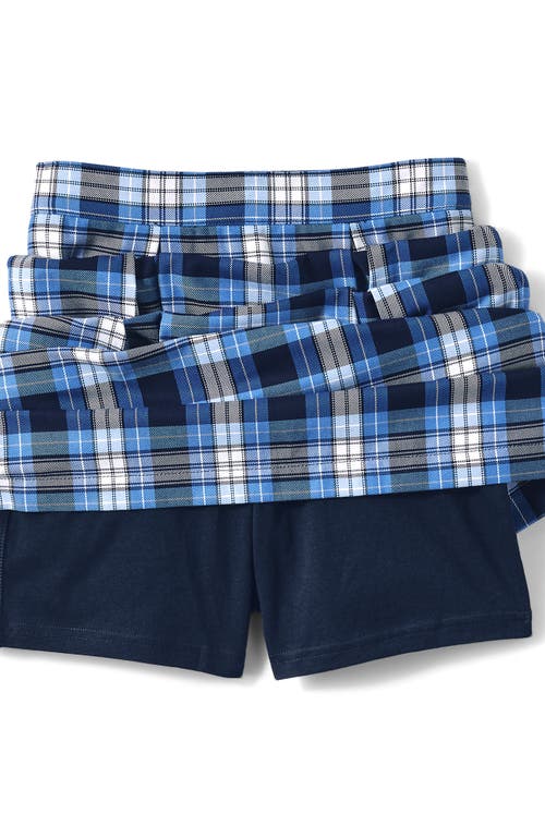 Lands' End School Uniform Plaid Skort Top Of Knee In Clear Blue Plaid