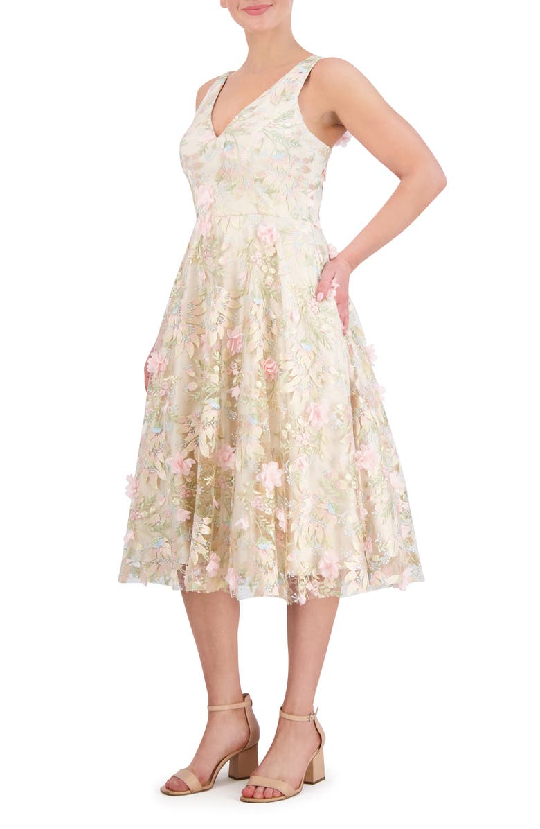 Eliza J Floral Appliqué Fit And Flare Cocktail Dress Nordstrom