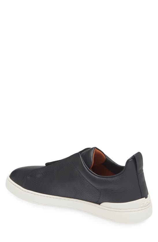 ZEGNA ZEGNA TRIPLE STITCH DEERSKIN LEATHER SLIP-ON SNEAKER