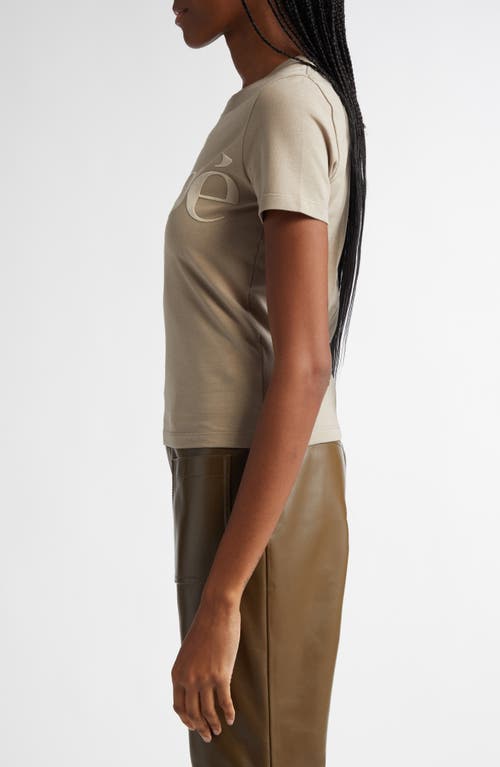 Shop Chloé Logo Appliqué Cotton T-shirt In Powder Grey