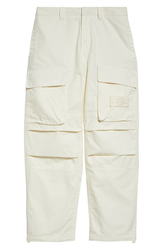 Shop Stone Island Ghost Loose Fit Weatherproof Cotton Canvas Cargo Pants In Natural