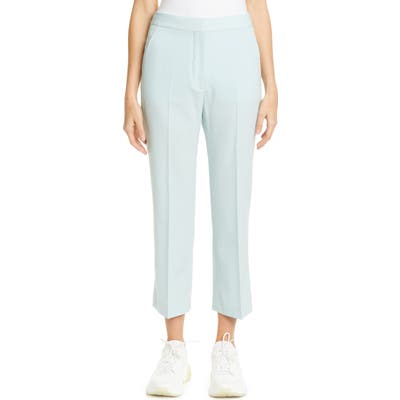 Stella Mccartney High Waist Stretch Wool Crop Flare Pants, US / 46 IT - Blue
