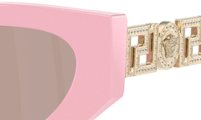 Shop Versace 56mm Mirrored Cat Eye Sunglasses In Perla Pastel Pink