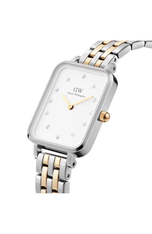 Daniel Wellington Quadro Lumine Two-tone Bracelet Watch, 20mm X 26mm In Silver/gold