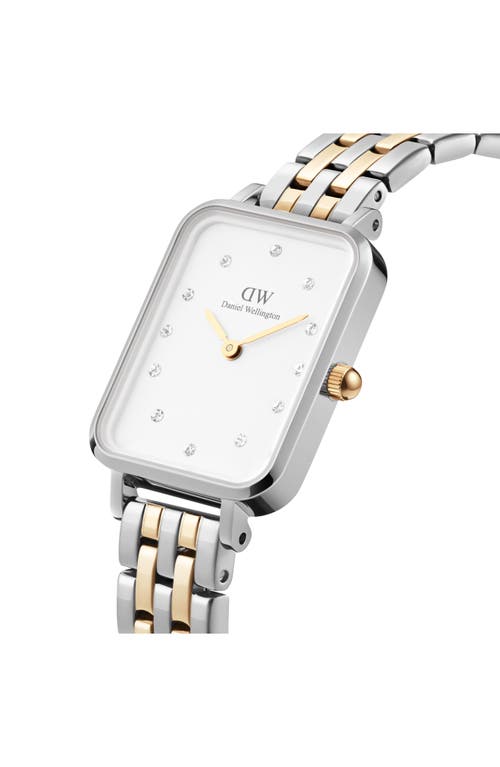 Shop Daniel Wellington Quadro Lumine Two-tone Bracelet Watch, 20mm X 26mm In Silver/gold