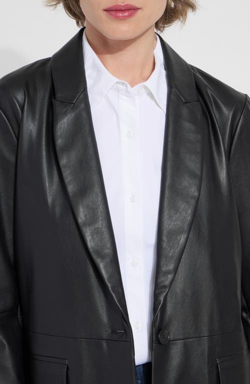 Shop Lyssé Faux Leather Blazer In Black