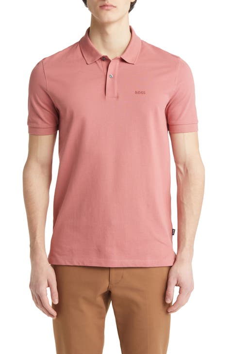 Buy Men's Chunky Ribbed Knitted Pink Polo T-Shirt Online