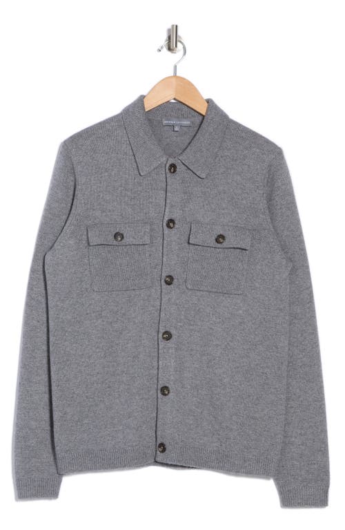 Bruno Magli Knit Long Sleeve Button-up Shirt In Medium Grey
