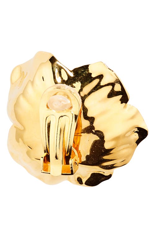 Shop Oscar De La Renta Gardenia Clip-on Earrings In Gold