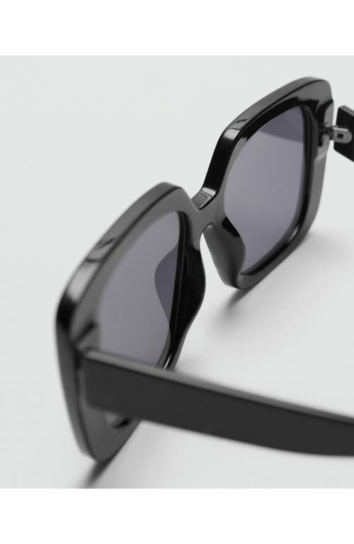 Shop Mango Square Sunglasses In Black