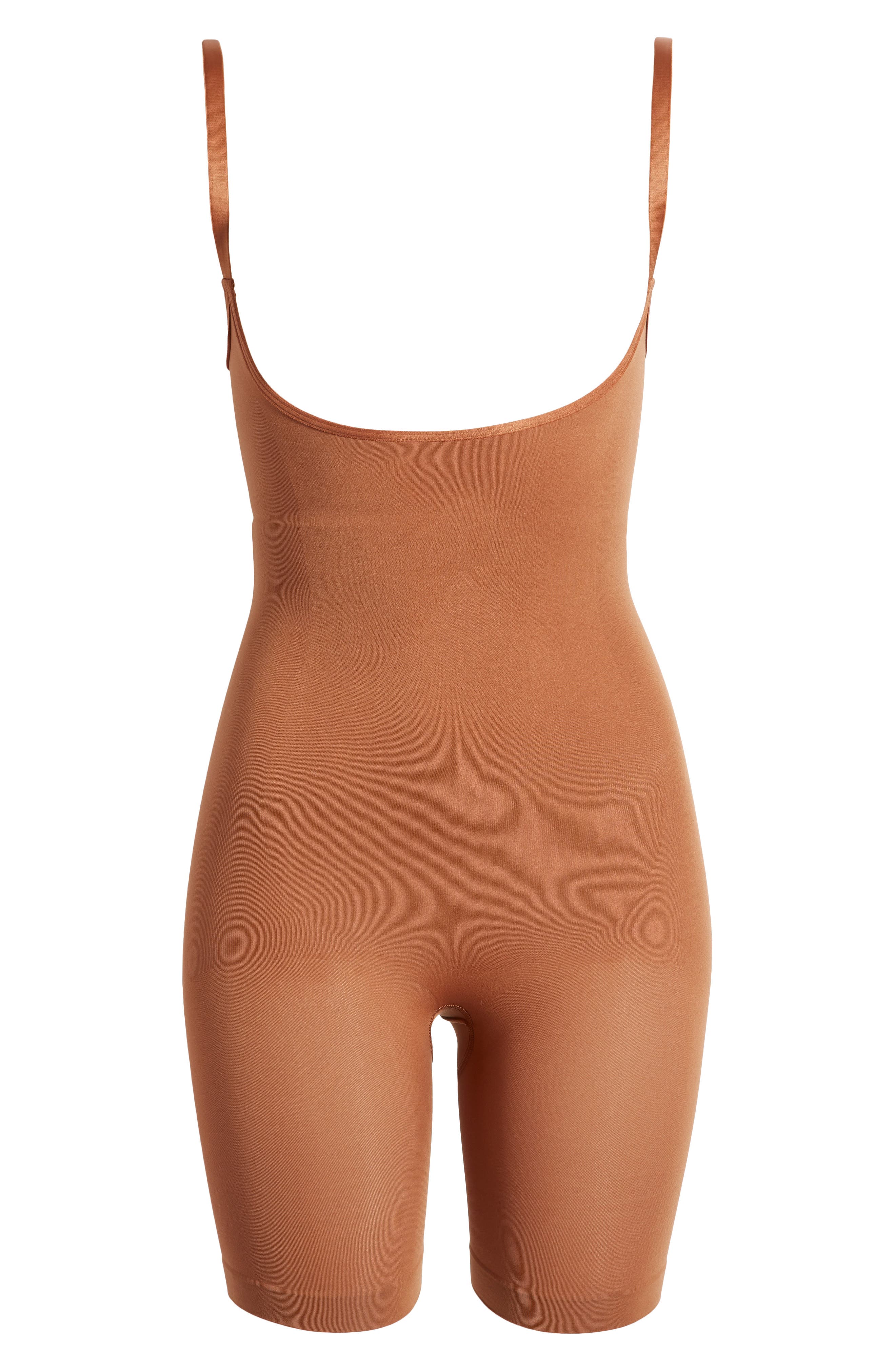 Womens Skims brown Seamless Sculpt Open-Bust Bodysuit