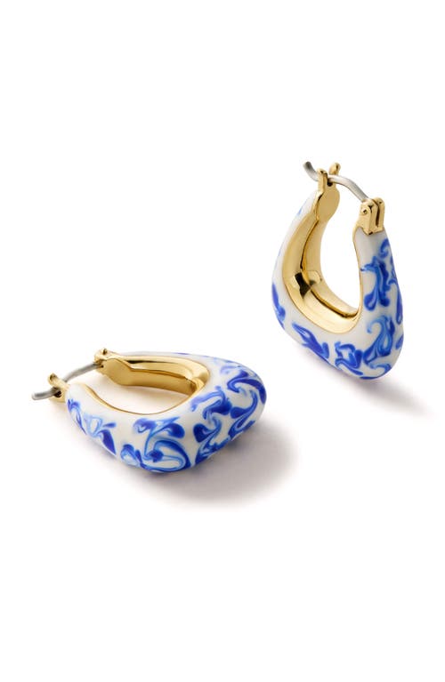 Shop Ana Luisa Statement Earrings In Marble Blue/gold