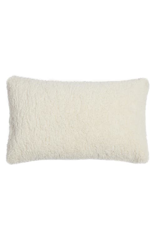 Apparis Prana Faux Fur Lumbar Pillow in Blanc 