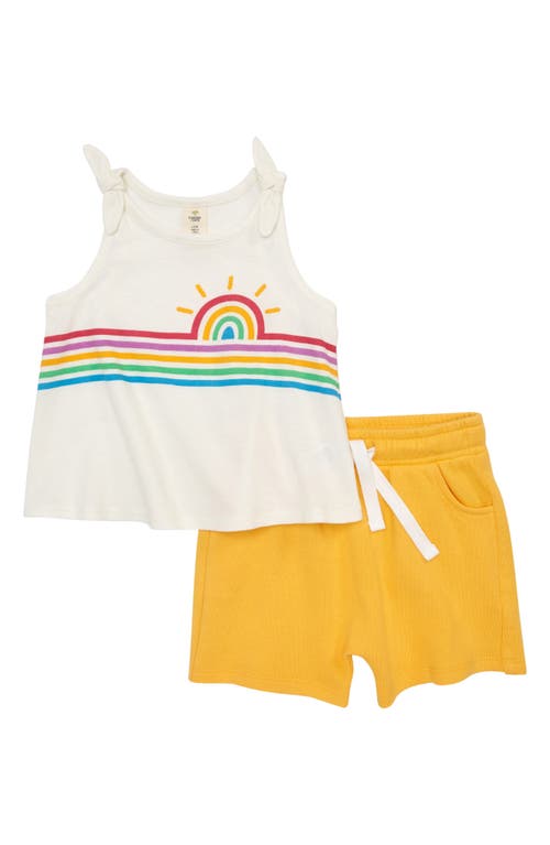 Tucker + Tate Groovy Tank Top & Shorts in Ivory Egret Rainbow Horizon