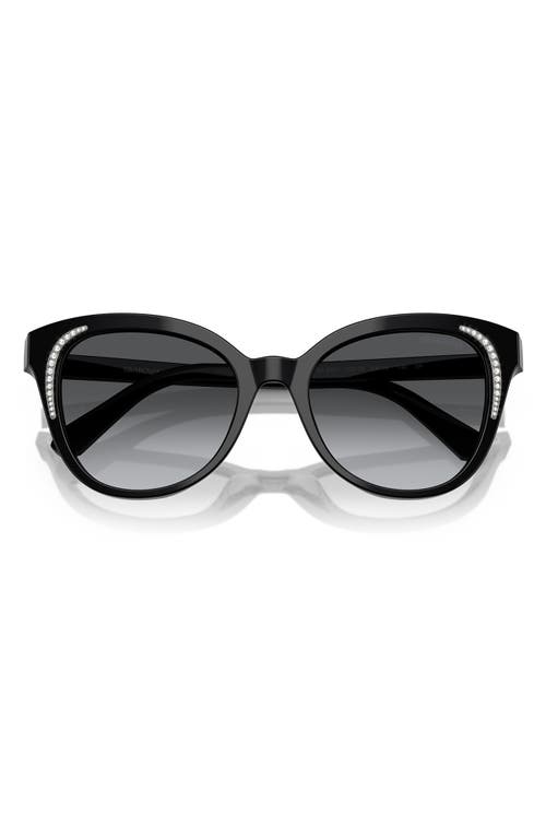 Swarovski 53mm Gradient Butterfly Sunglasses In Black