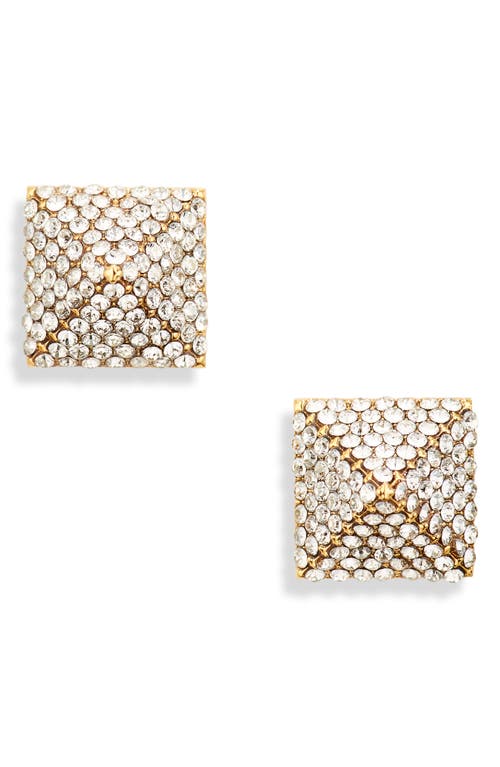 Valentino Garavani Rockstud Crystal Earrings In Oro 18/crystal Silver Shade