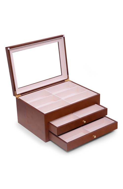 Shop Bey-berk Kelly 18-pair Glasses Storage Box In Brown