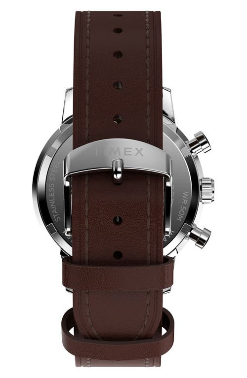 Shop Timex ® Marlin Leather Strap Chronograph Watch, 40mm In Brown