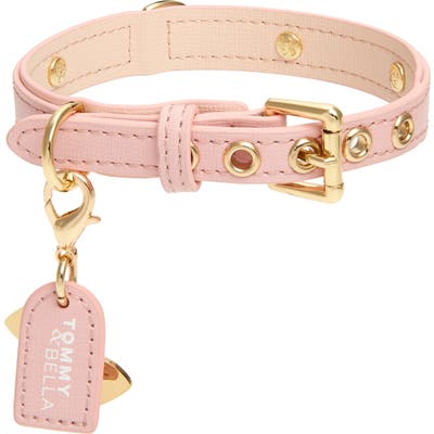 Tommy & Bella Signature Collection Leather Dog Collar, Pink