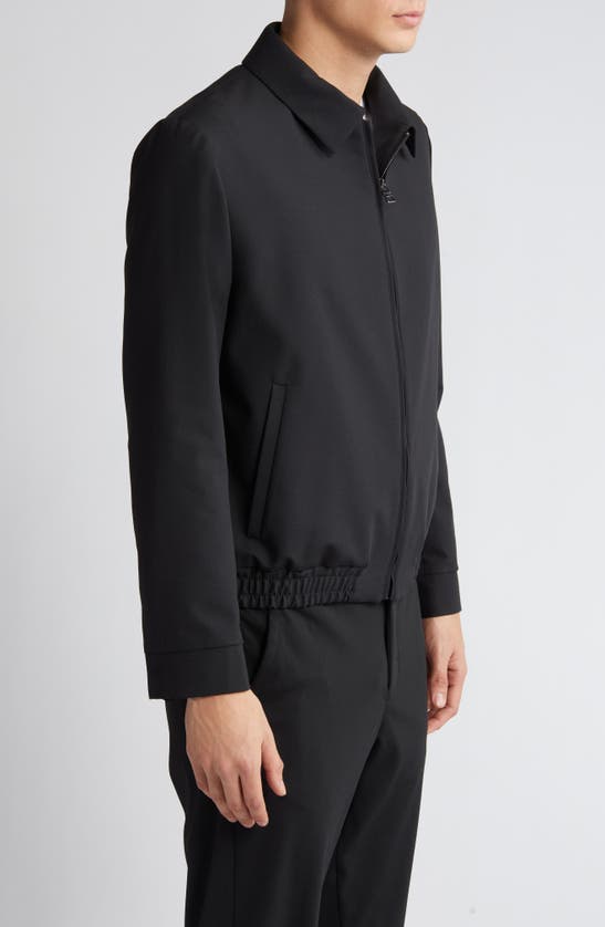 Shop Hugo Boss Helly Slim Fit Zip-up Jacket In Black
