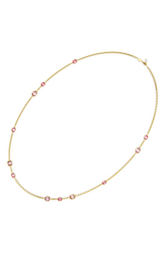 Shop Swarovski Imber Multicolor Crystal Station Necklace In Pink