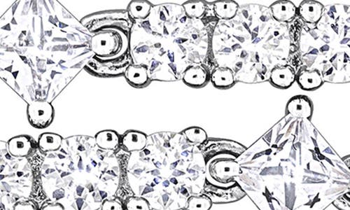 Delmar Lab-created White Sapphire Double Row Drop Earrings In White