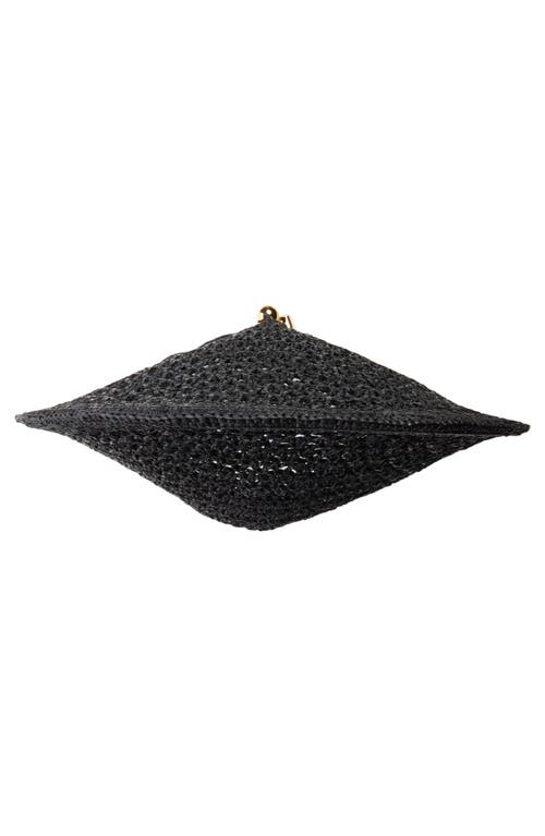 Jacquemus Le Rond Spiaggia Shoulder Bag In Raffia In Black