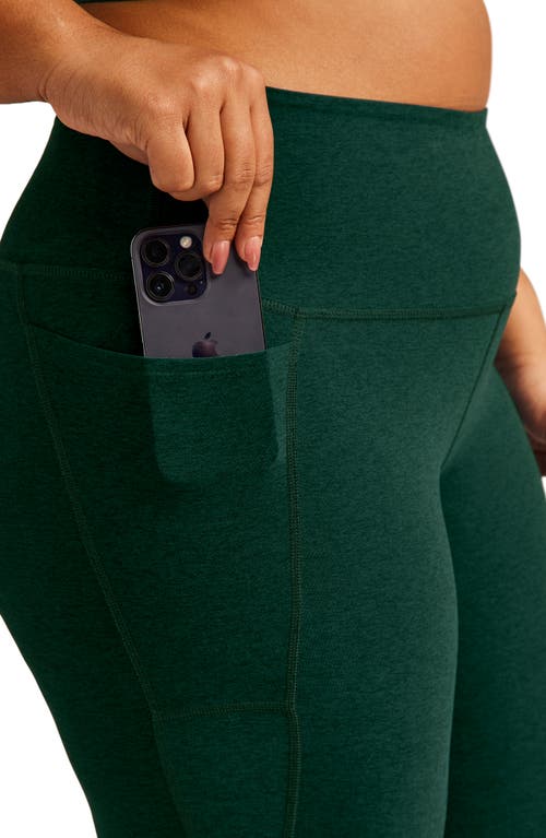 Shop Beyond Yoga Out Of Pocket High Waist Leggings In Dark Spruce Green Heather