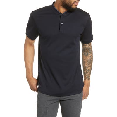 Boss Pratt Regular Fit Solid Henley, Blue