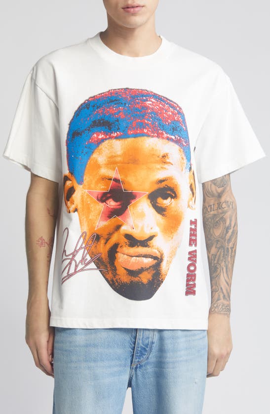 Shop Id Supply Co Rodman Star Eyed Cotton Graphic T-shirt In White