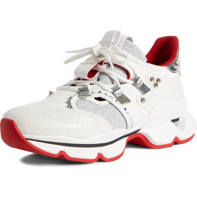 Christian Louboutin Red Runner Sneaker, White