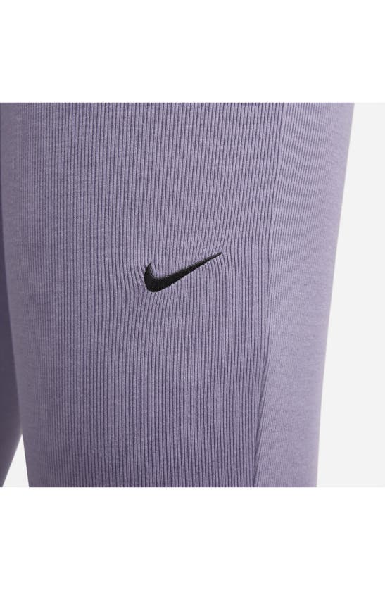 Shop Nike Sportswear Chill Knit Flare Leggings In Daybreak/ Black