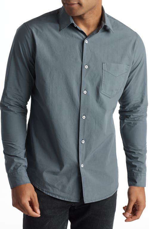 Everett Cotton Poplin Button-Up Shirt in Slate