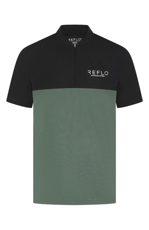 Reflo Tobol Modern Zip Performance Polo In Black