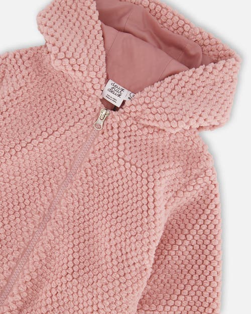 Shop Deux Par Deux Little Girl's Hooded Plush Vest Dusty Pink In Rosette