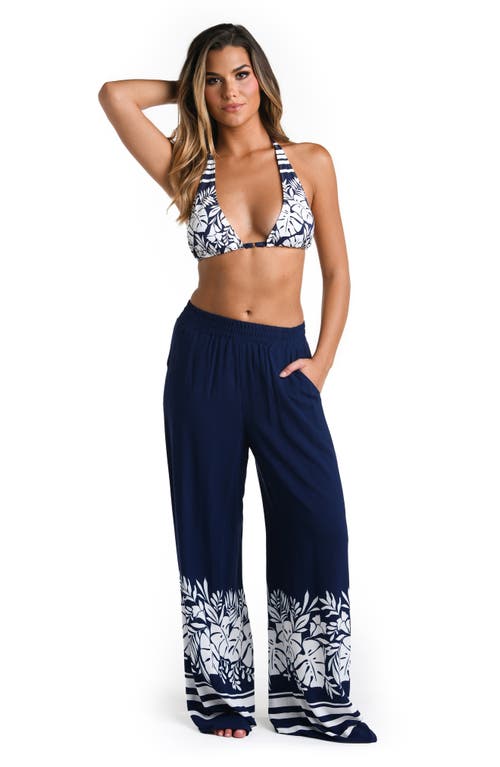LA BLANCA LA BLANCA BORDER PRINT PALAZZO PANTS 