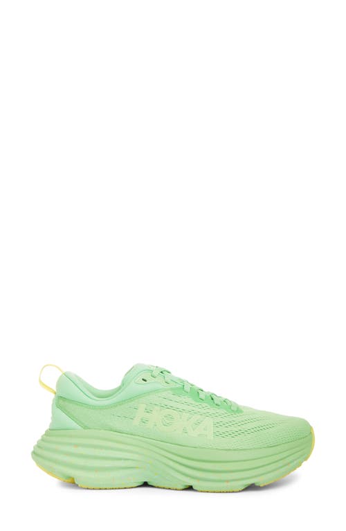 Shop Hoka Bondi 8 Running Shoe In Lime Glow/lemonade