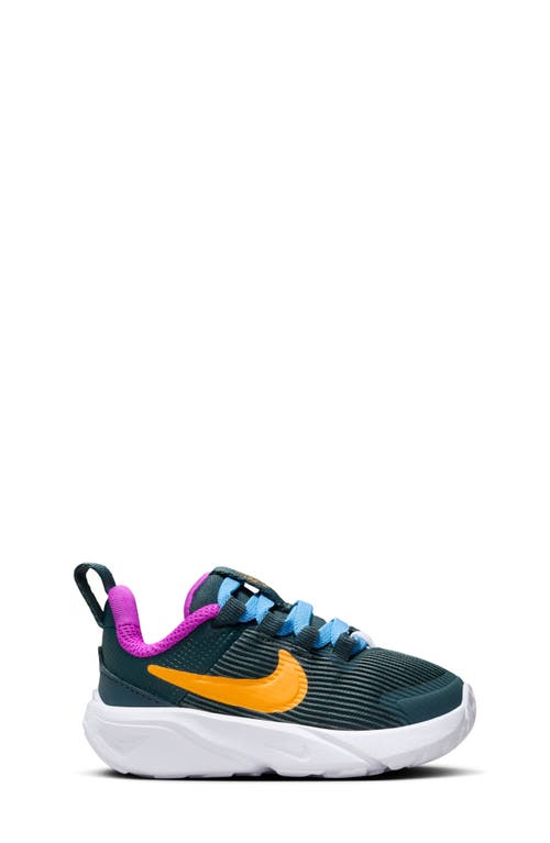 Shop Nike Kids' Star Runner 4 Sneaker In Deep Jungle/sundial/violet