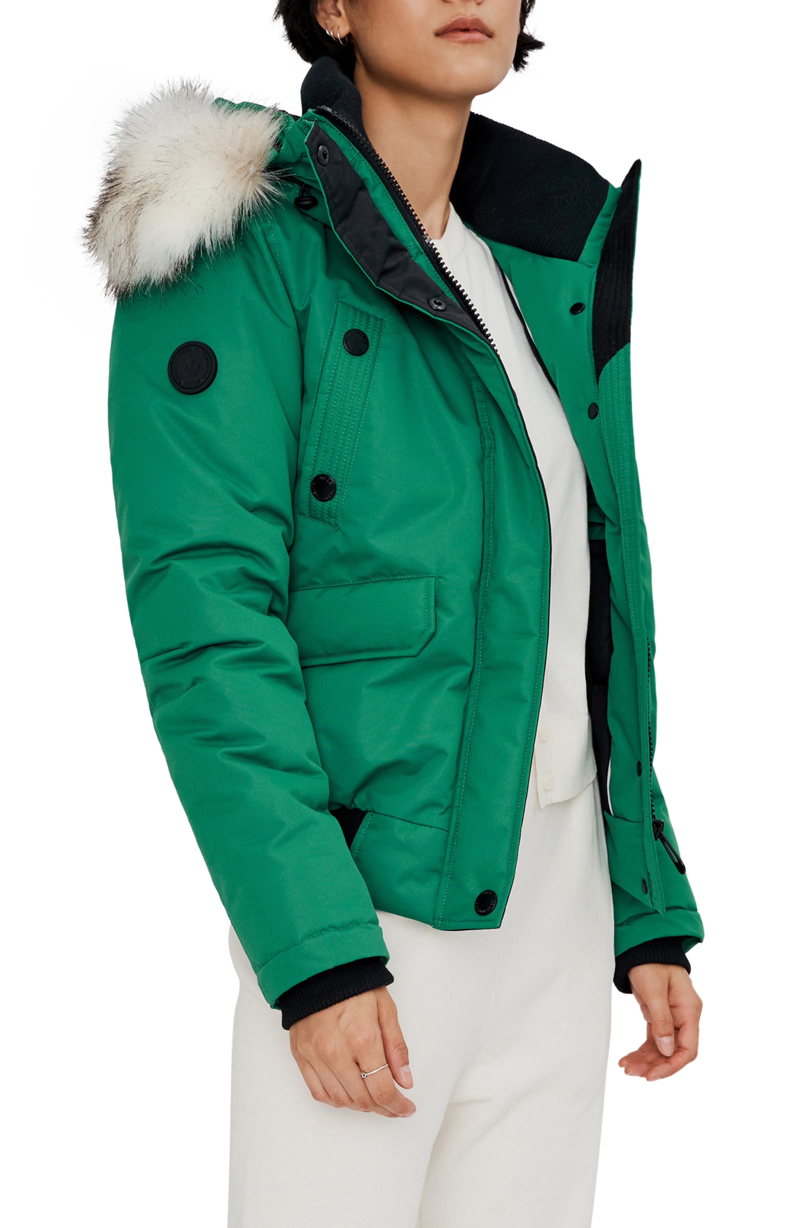 noize quilted faux fur trim parka
